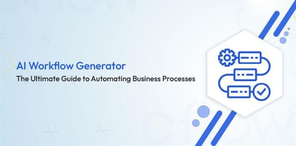 AI workflow generator for repetitive tasks automating business processes, data entry, emails, customer onboarding, lead management, and routine workflows.