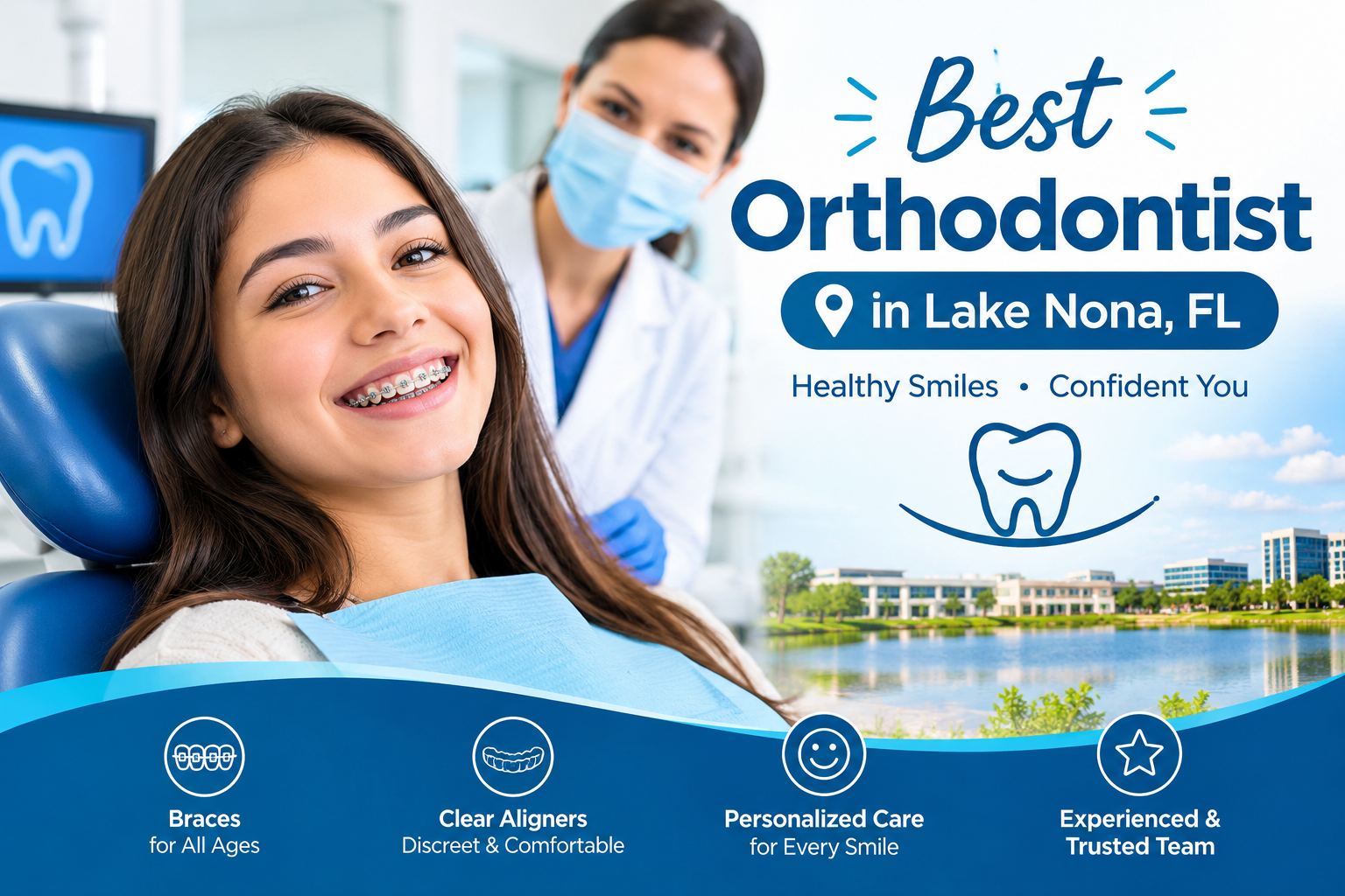Best Orthodontist in Lake Nona, FL — modern orthodontic care, braces for all ages, clear aligners, and personalized smile treatment.